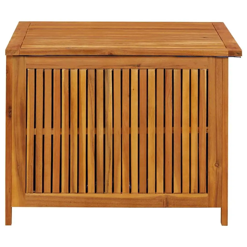 Outdoor Cushion Pillow Storage Box Brown Solid Acacia Wood Water Resistant 75x75x58cm