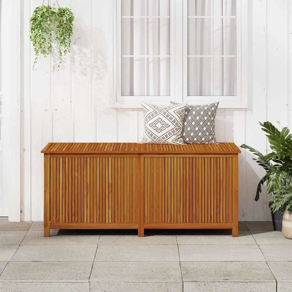 Garden Storage Box Solid Acacia Wood 175x80x75 cm Brown Outdoor Cushion Pillow Chest