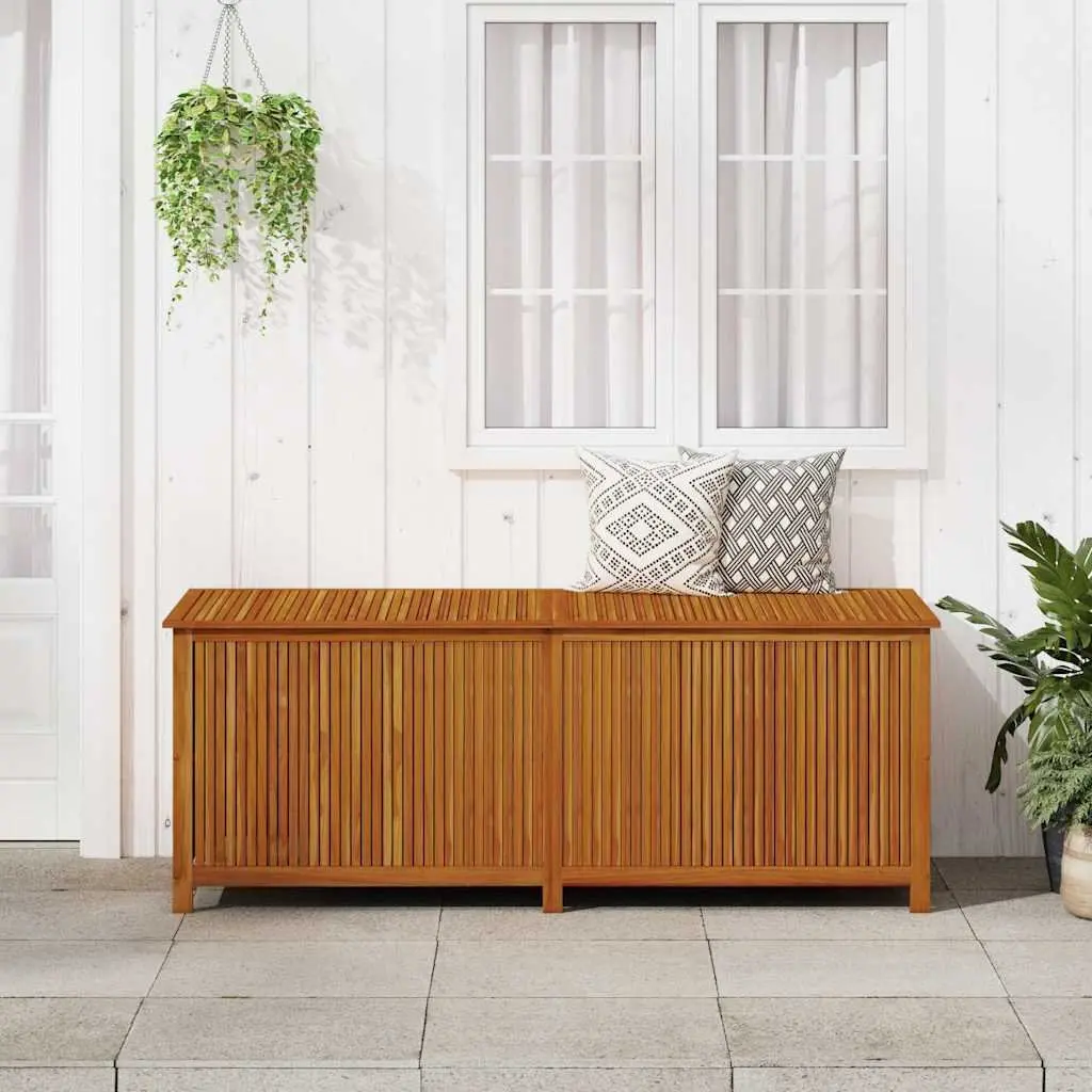 Garden Storage Box 200x80x75 cm Solid Wood Outdoor Furniture Bench Cushion