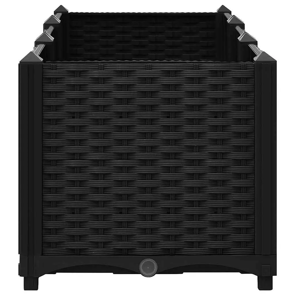 Planter Box Raised Garden Bed 120x40x38cm Deep Polypropylene Black for Outdoor Vegetables Flowers Herbs