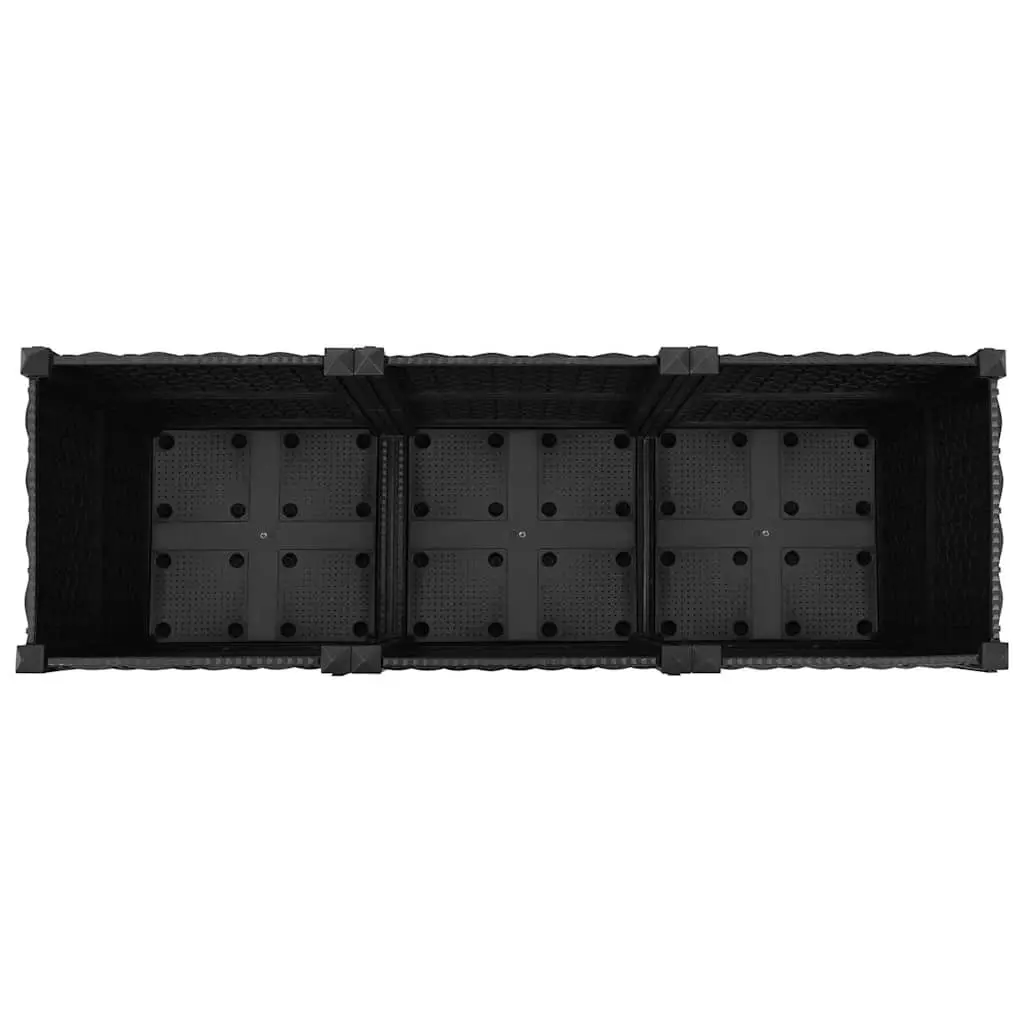 Planter Box Raised Garden Bed 120x40x38cm Deep Polypropylene Black for Outdoor Vegetables Flowers Herbs