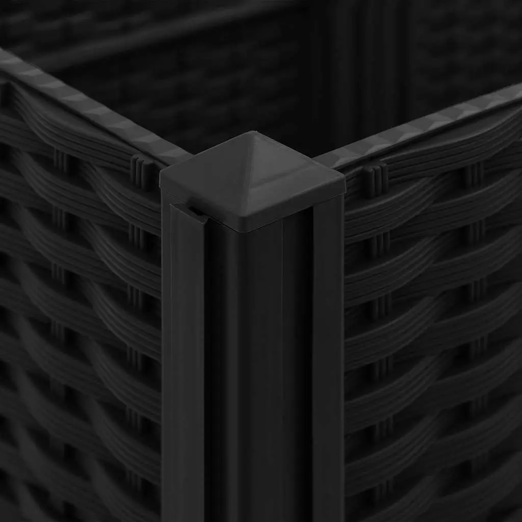 Planter Box Raised Garden Bed 120x40x38cm Deep Polypropylene Black for Outdoor Vegetables Flowers Herbs