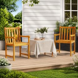 Perfect for Outdoor Use: Wooden Armchairs Set of 2