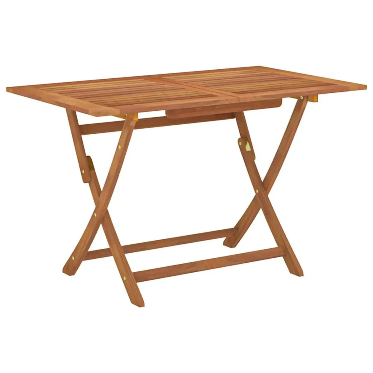 Folding Outdoor Dining Table Brown 120x70cm Solid Eucalyptus Wood Weather Resistant Garden Furniture