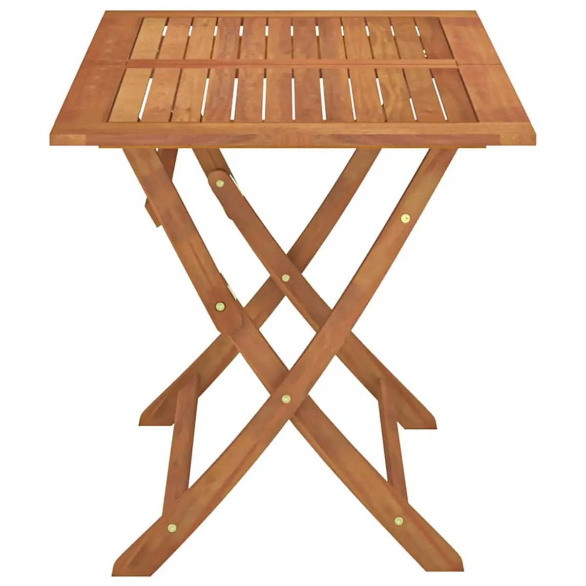 Folding Outdoor Dining Table Brown 120x70cm Solid Eucalyptus Wood Weather Resistant Garden Furniture