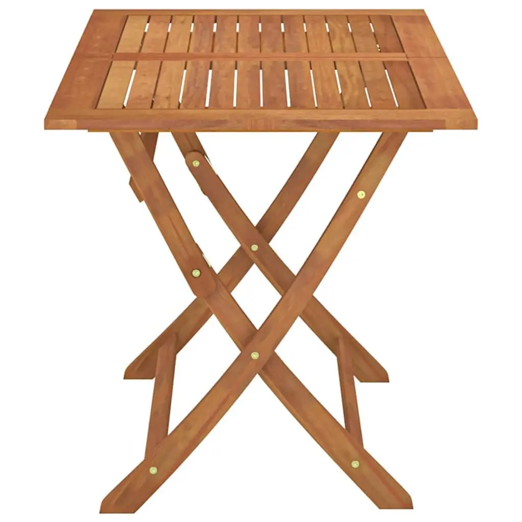 Folding Outdoor Dining Table Brown 120x70cm Solid Eucalyptus Wood Weather Resistant Garden Furniture