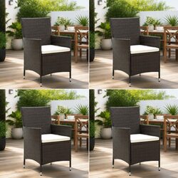 4 Armchairs with Cushions for Outdoor Relaxation