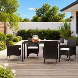 4-Piece Set of Comfortable Garden Chairs for Outdoor Use