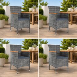 Practical 4-Piece Grey Patio Dining Chair Set