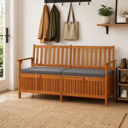 Versatile Storage Bench for Gardens or Patios - 148cm Acacia Wood