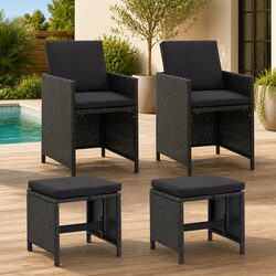Versatile Outdoor Chair and Stool Set for Your Garden