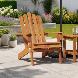 Brown Foldable Adirondack Chair – Ideal for Your Garden
