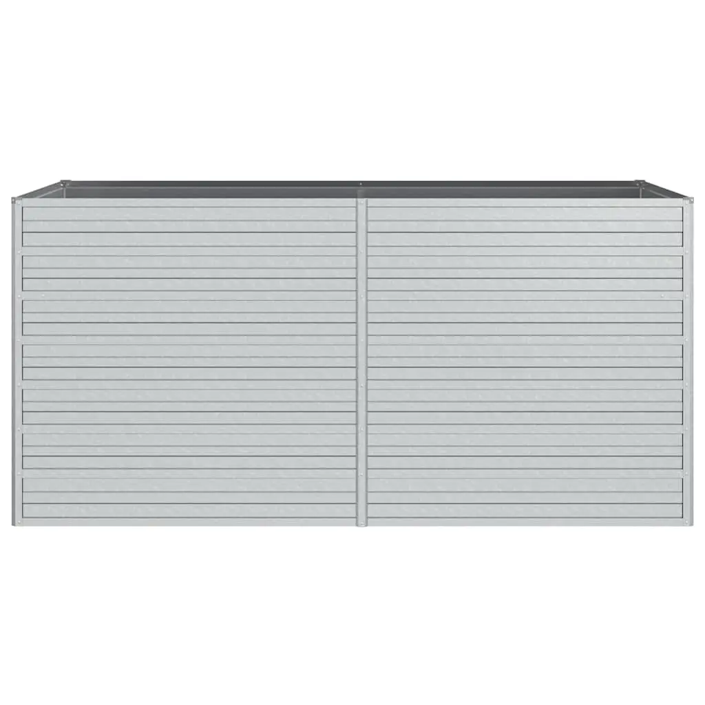 Galvanized Steel Planter Box Outdoor Raised Garden Bed Silver 160x80x77 cm