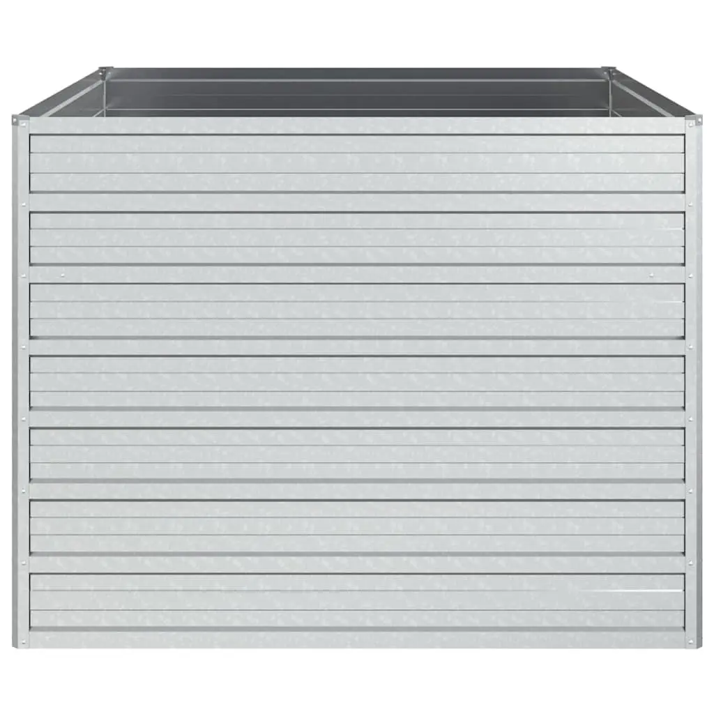 Raised Garden Bed Galvanized Steel 100x100x77cm Silver Outdoor