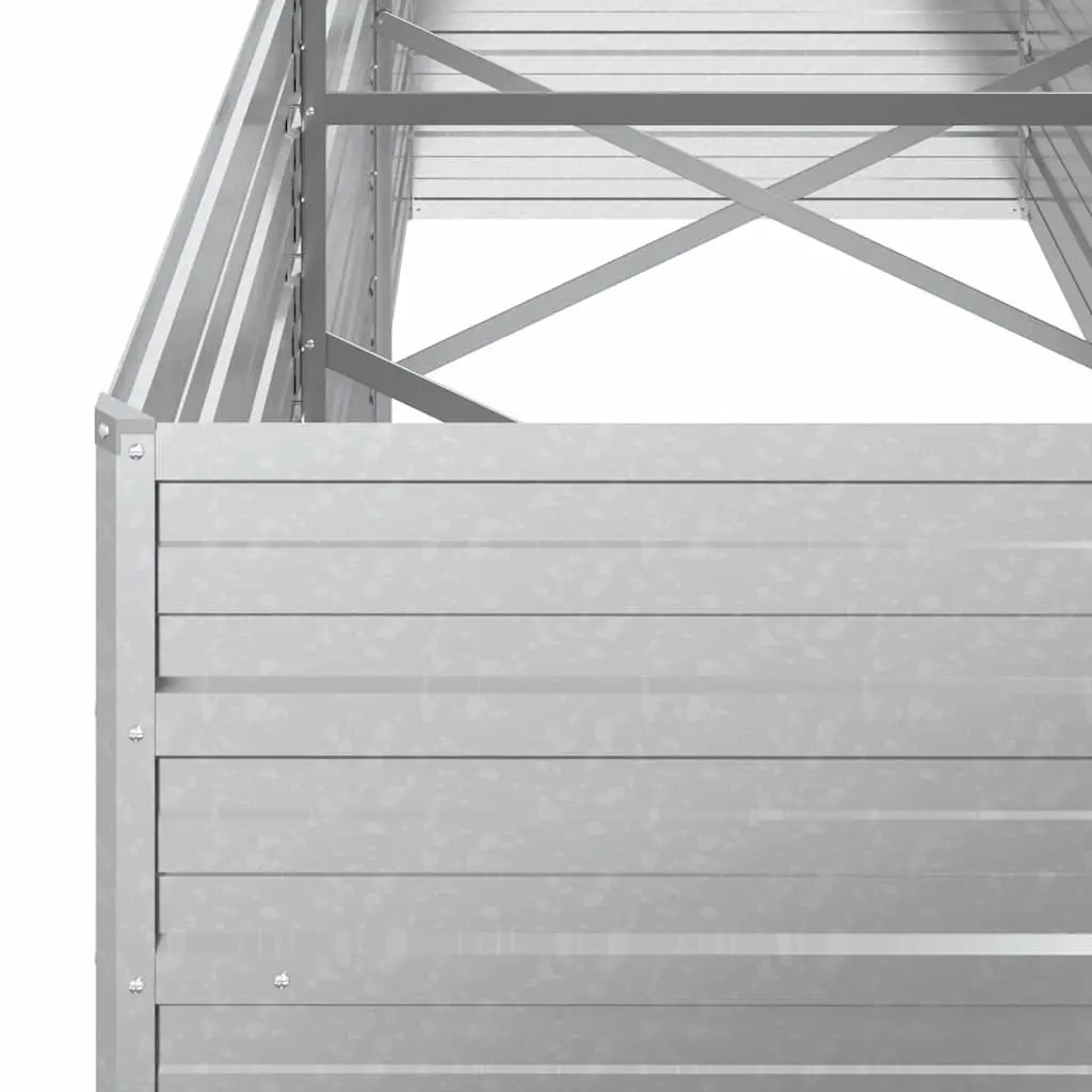 Garden Raised Bed Planter 240x80x77cm Outdoor Vegetable Herb Flower Box Silver