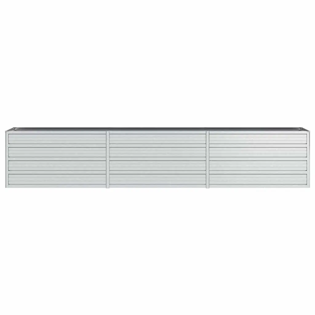 Garden Raised Bed 240x40x45 cm Galvanized Steel Planter Box Silver
