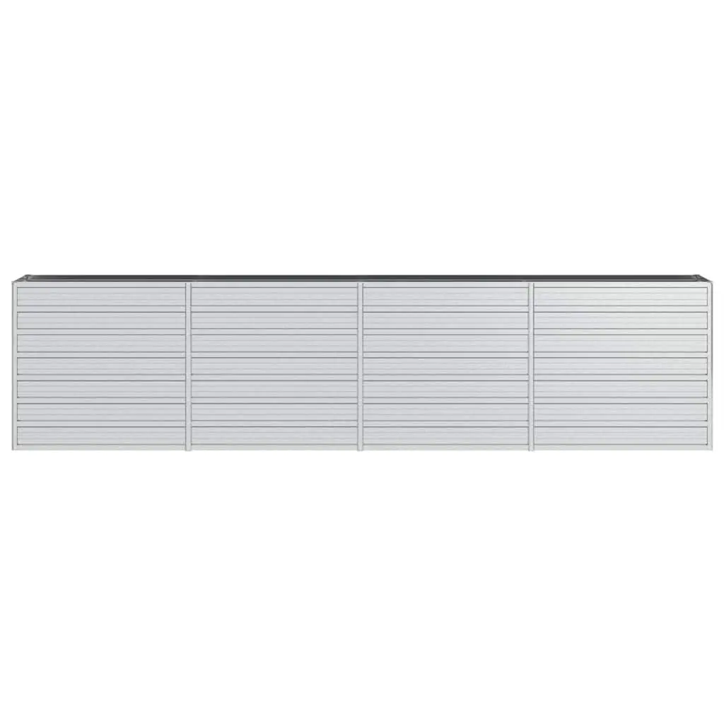 Galvanized Steel Raised Garden Bed Planter Box 320 x 40 x 77 cm Silver
