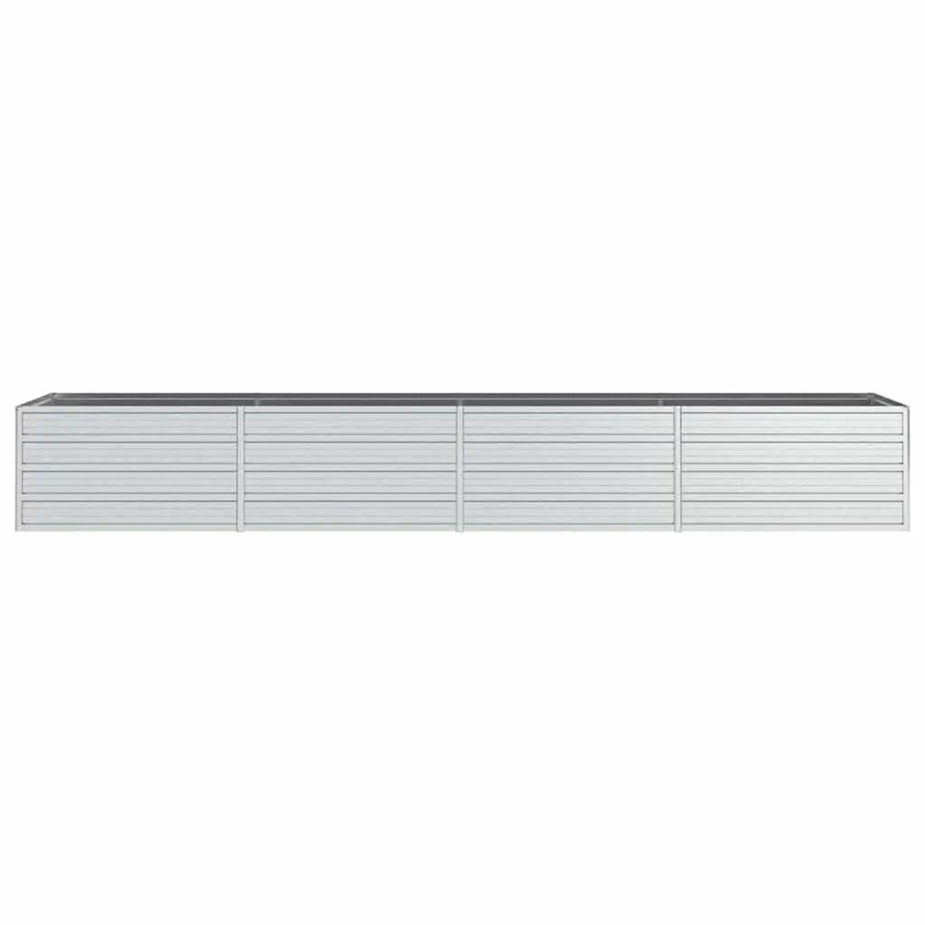 Galvanized Steel Raised Bed Planter Box 320x80x45 cm Silver Outdoor Vegetables