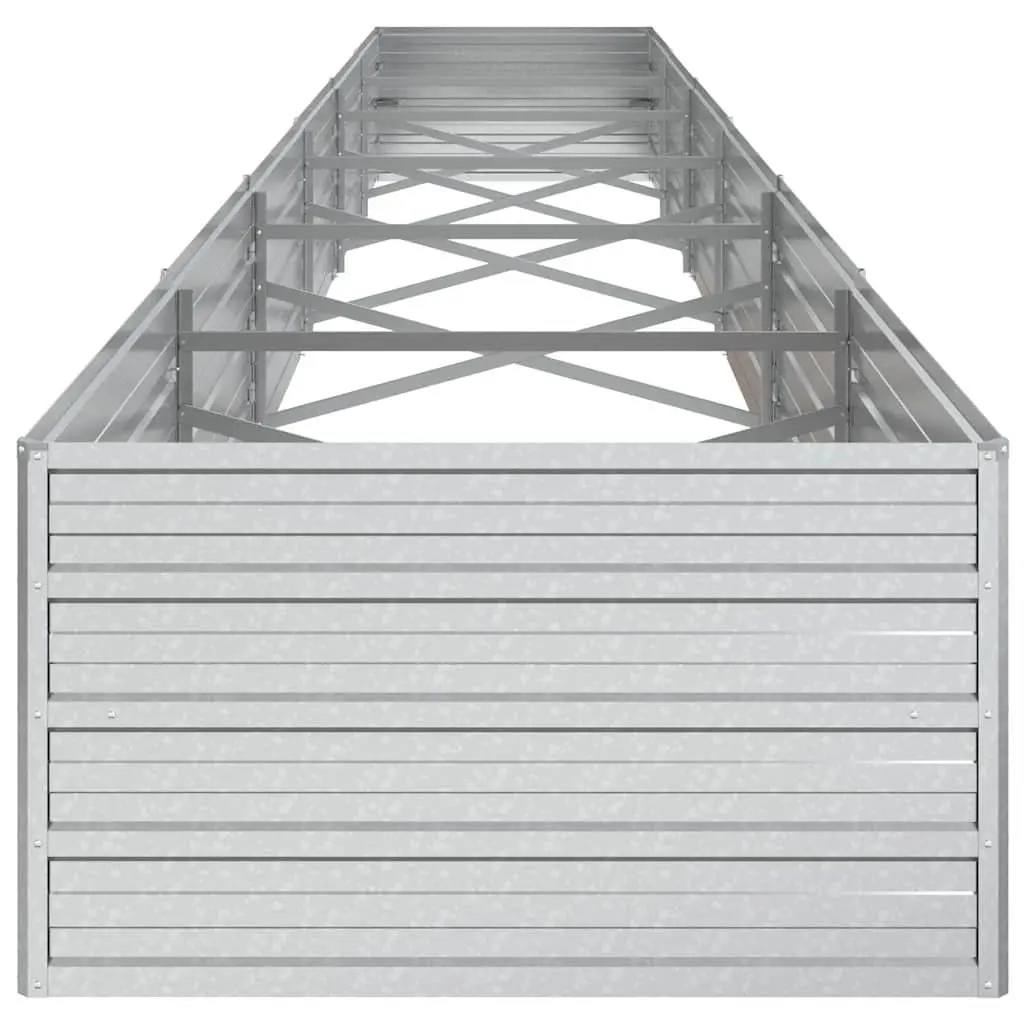 Raised Garden Bed Planter Box Outdoor Vegetable Flower Herb Container Silver