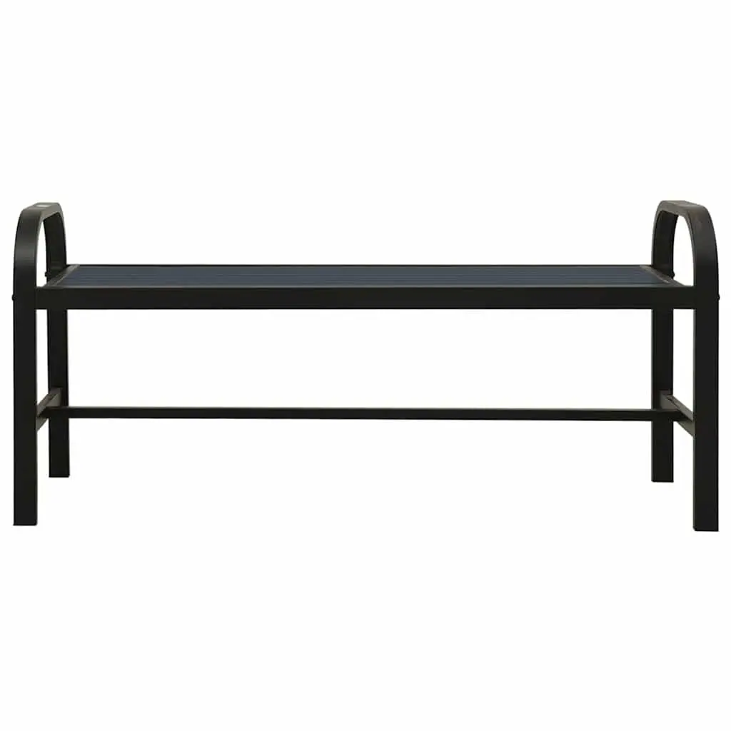 Outdoor Garden Bench Steel WPC 124.5cm Black Weather-Resistant