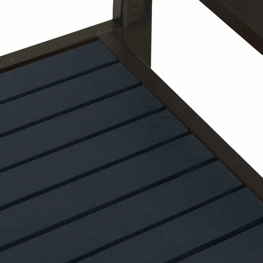 Outdoor Garden Bench Steel WPC 124.5cm Black Weather-Resistant