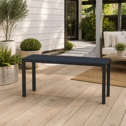 Practical Black Steel Garden Bench for Patios and Gardens