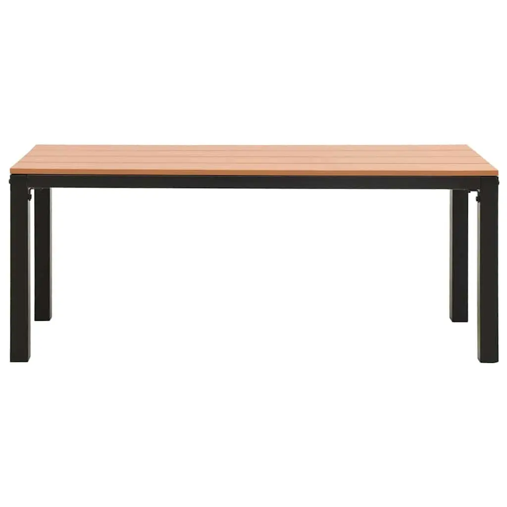 Garden Bench 110cm Outdoor Seating Steel WPC Patio Furniture Brown Black