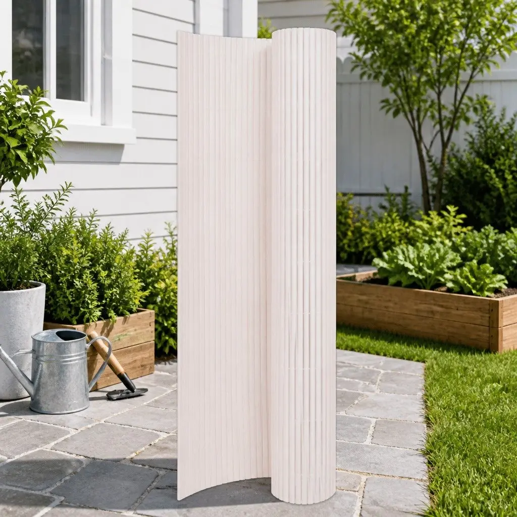 White Garden Fence Panel 90x400cm for Outdoor Use