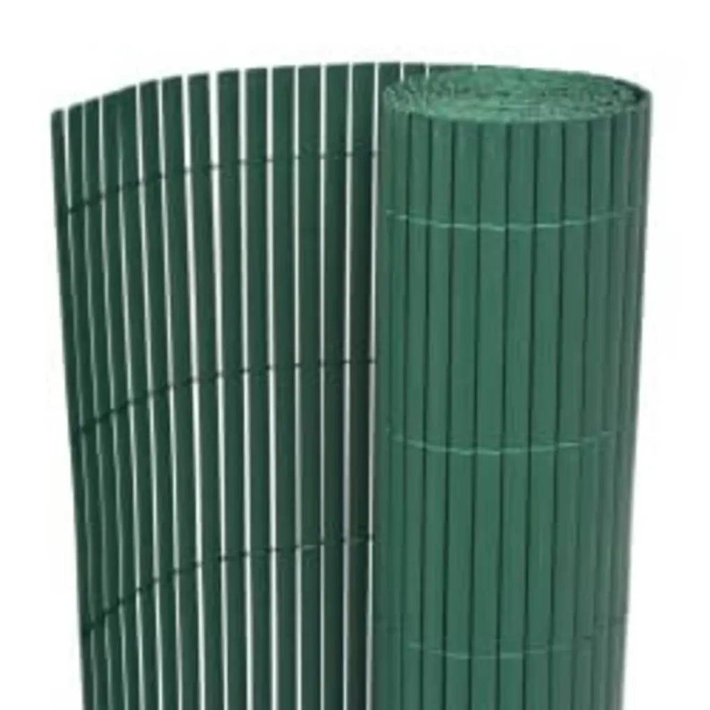 Garden Fence Panel Double-Sided Weather-Resistant PVC 90x400cm Green Outdoor