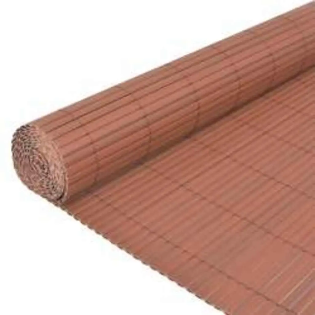 Garden Fence Panel Weather-Resistant PVC 90x400cm Brown Double-Sided Outdoor Barrier