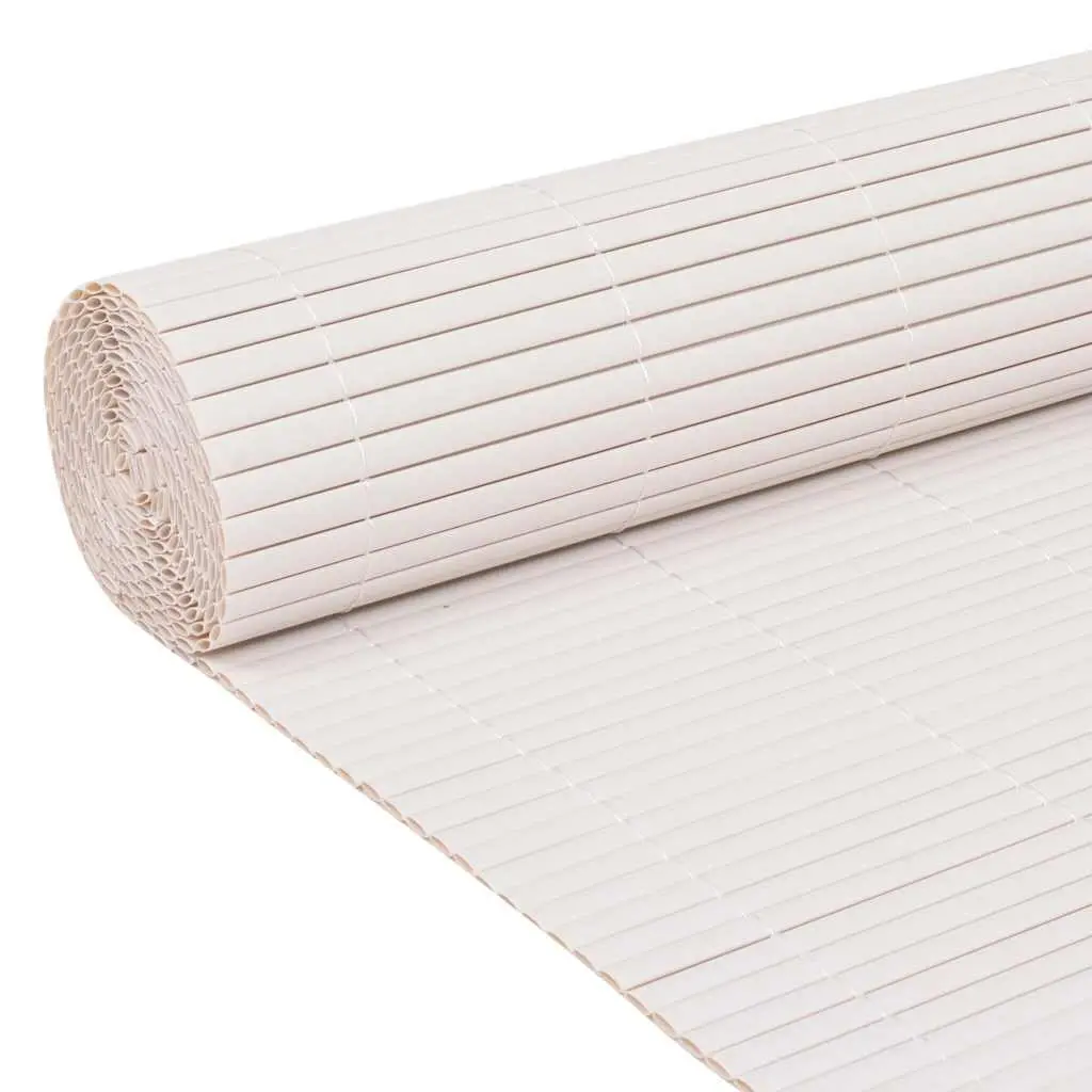 Double-Sided Garden Fence Panel White Weather-Resistant PVC 110x300cm Decorative Barrier