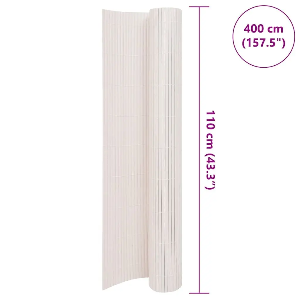Garden Fence Panel PVC 110x400cm Double-Sided White Decorative Barrier