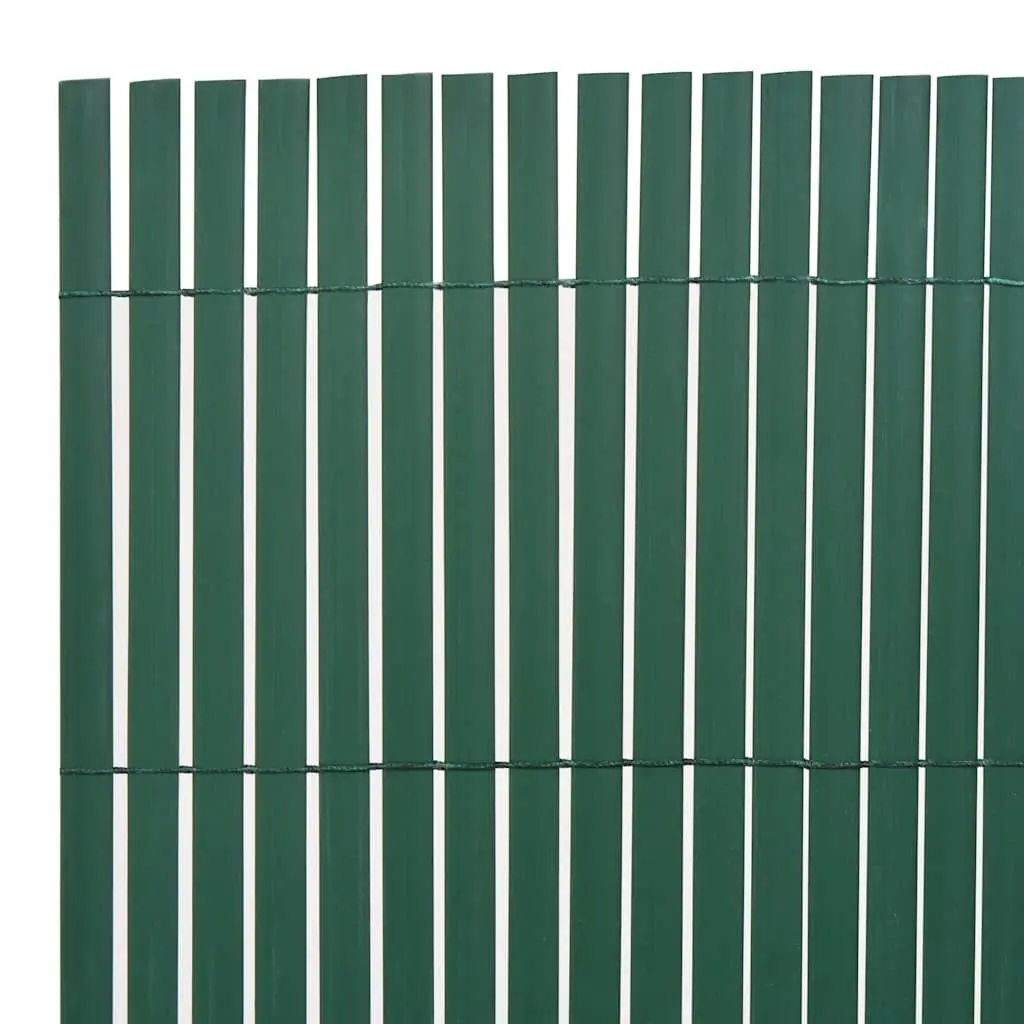 Double-Sided Garden Fence Panel PVC 110x400cm Green