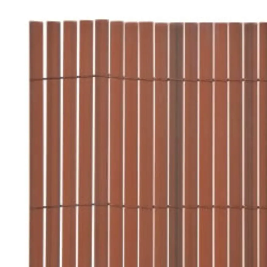 Garden Fence Panel Double-Sided PVC 110x400 cm Brown Outdoor Privacy Screen