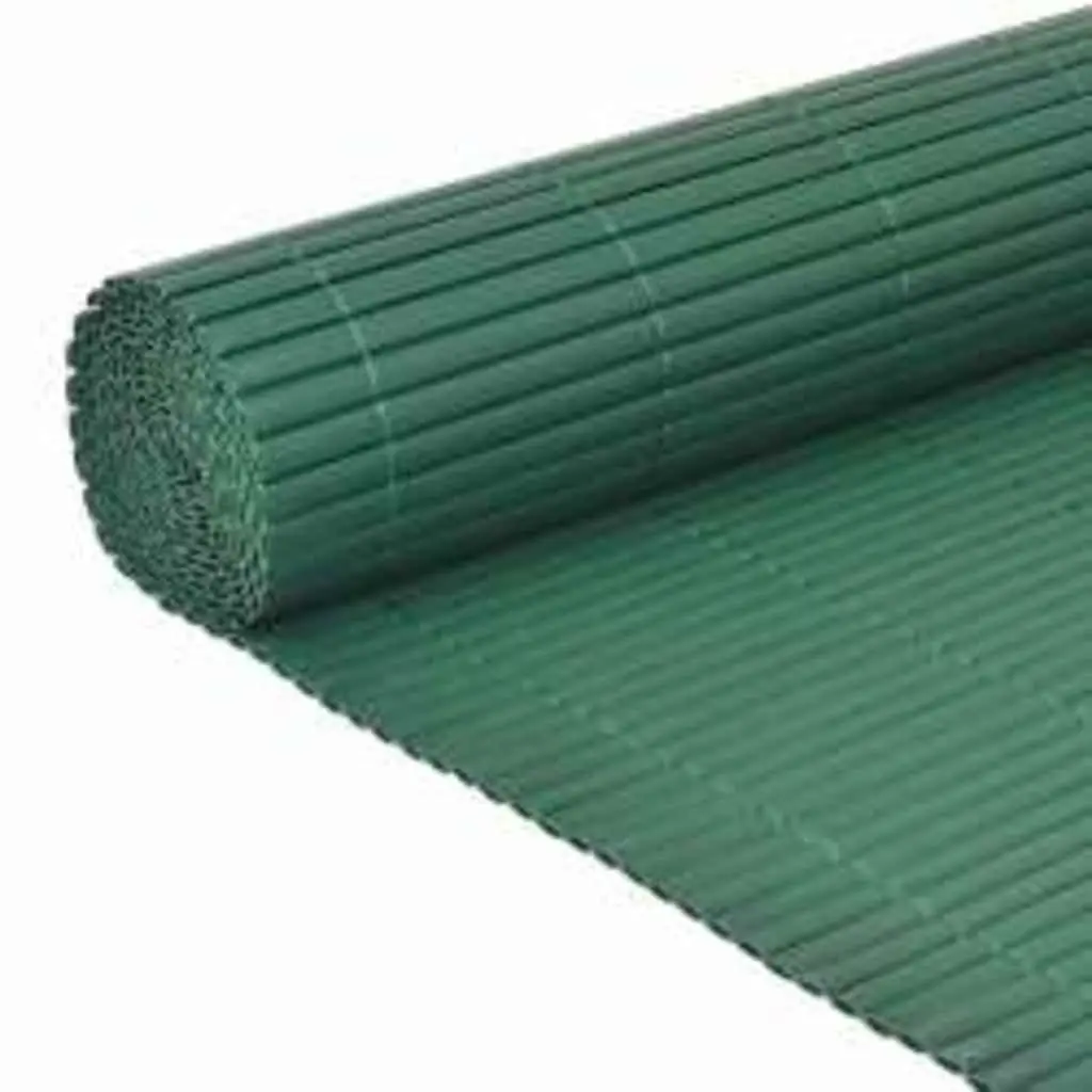 Double-Sided Garden Fence Panel PVC 110x500 cm Green Decorative Barrier