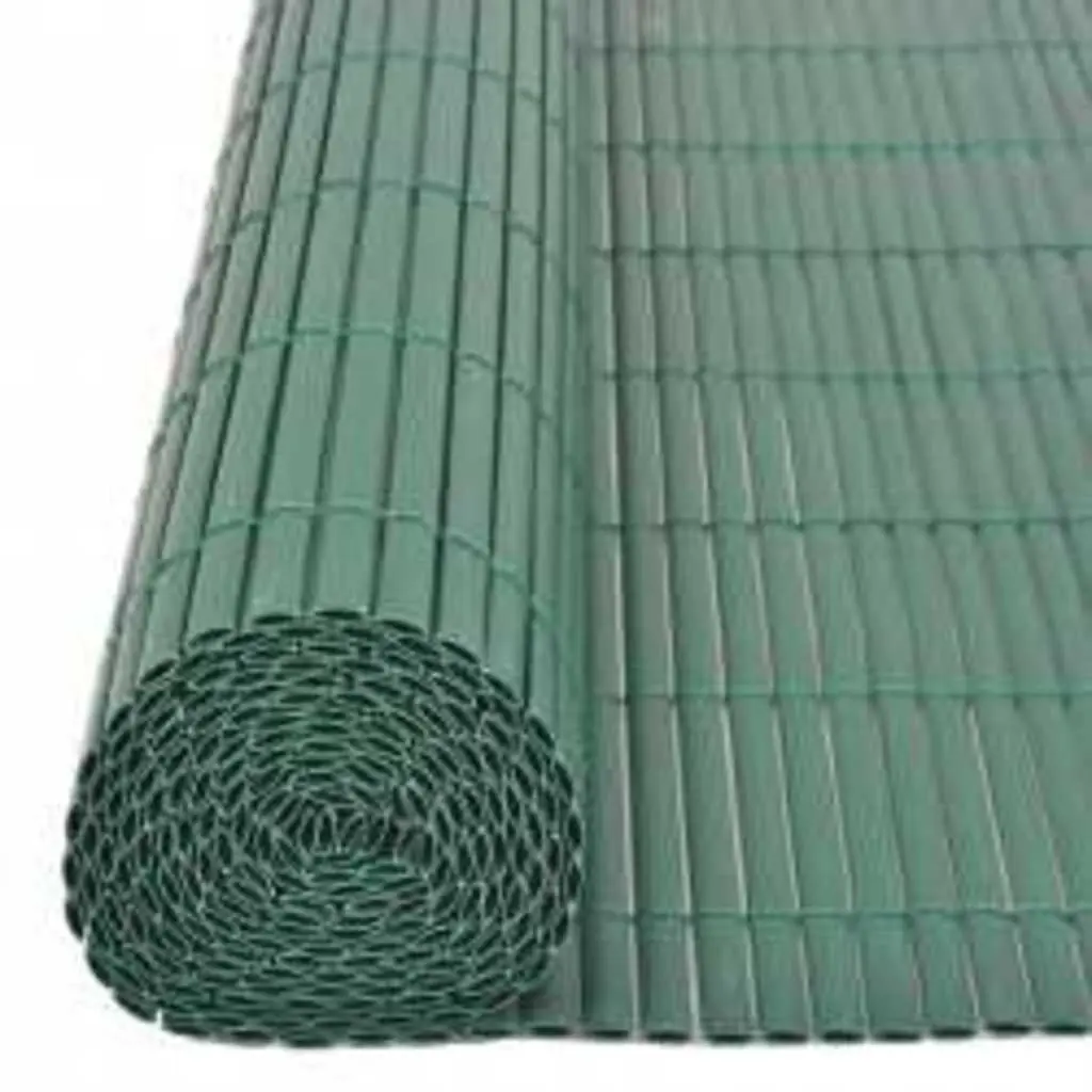 Double-Sided Garden Fence Panel PVC 110x500 cm Green Decorative Barrier
