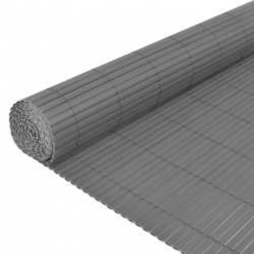 Garden Fence Panel Grey PVC 110x500cm Double-Sided Decorative Barrier for Landscaping