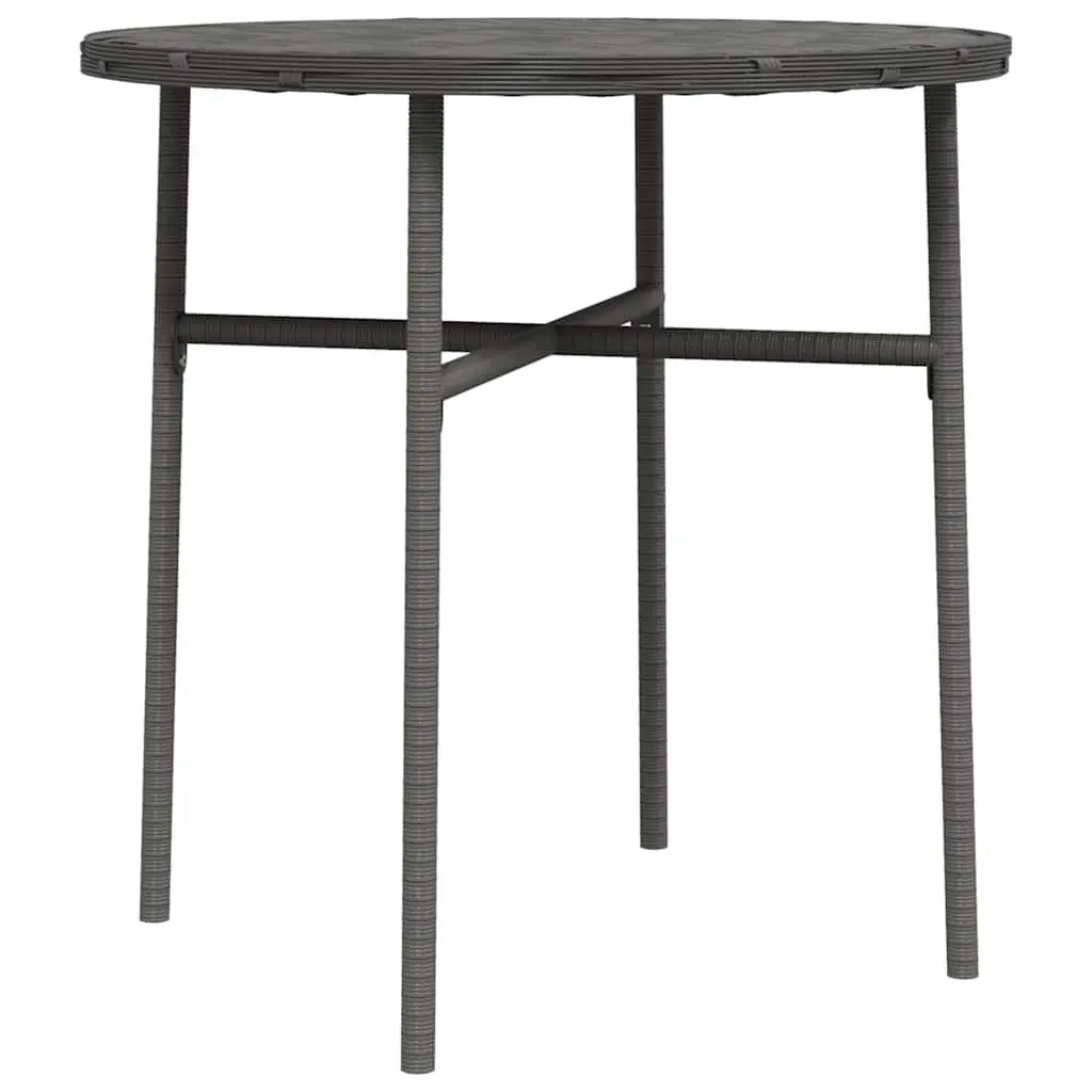 Outdoor Tea Table Round Grey PE Rattan 45cm Patio Furniture