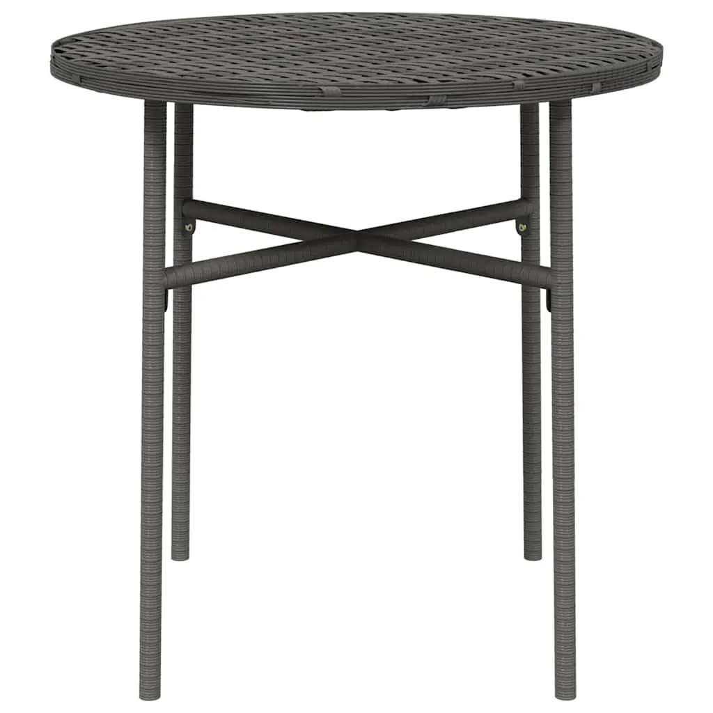 Outdoor Tea Table Round Grey PE Rattan 45cm Patio Furniture