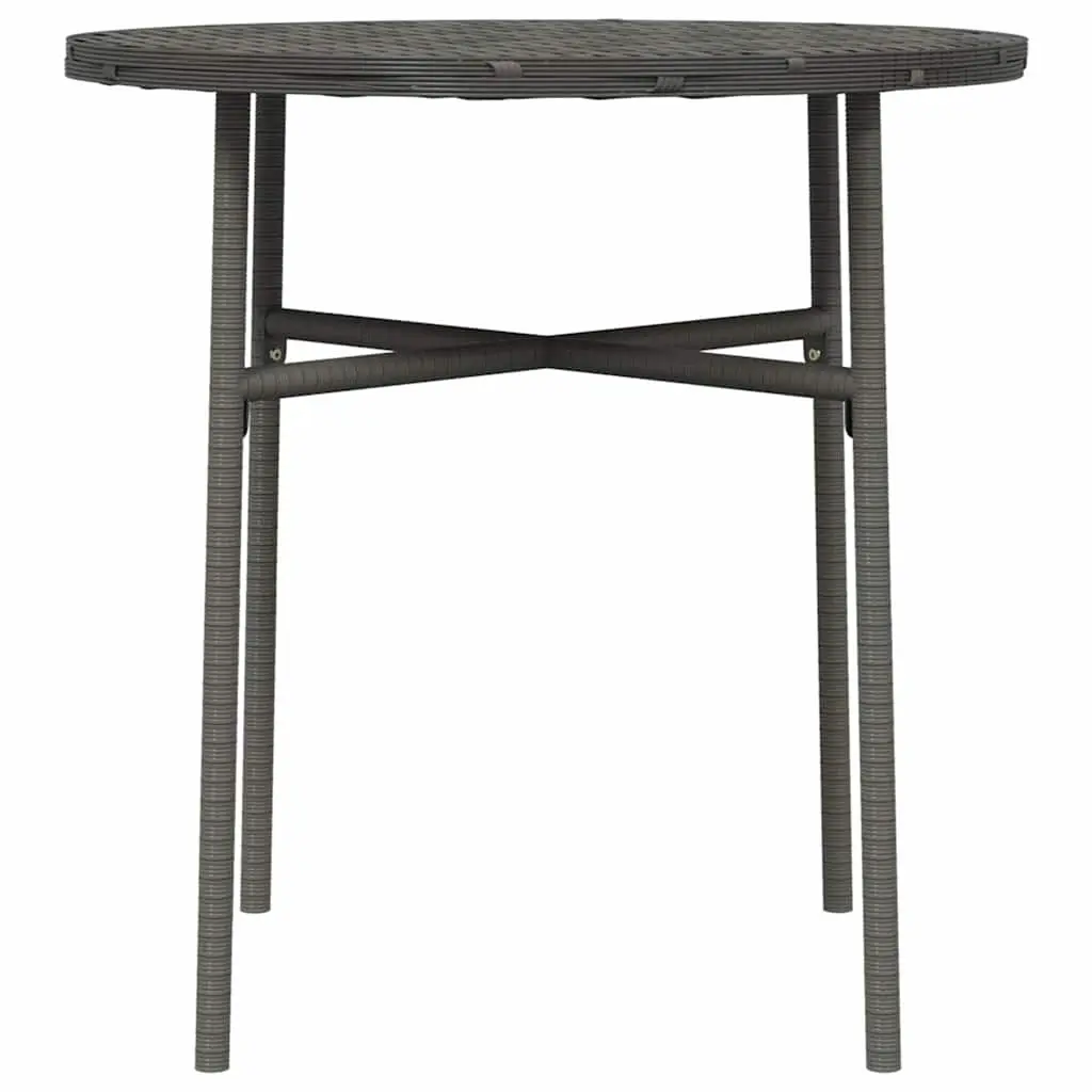 Outdoor Tea Table Round Grey PE Rattan 45cm Patio Furniture