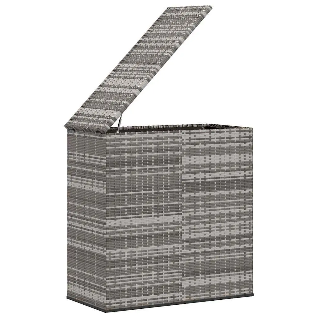 Cushion Storage Box Indoor Outdoor PE Rattan 100x49x1035cm Grey with Gas Lift Mechanism and Water Resistant Inner Bag