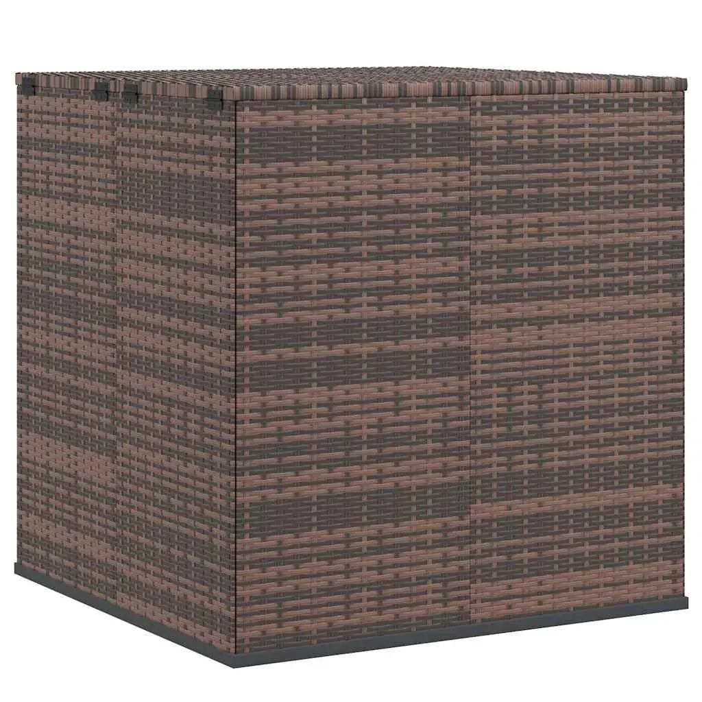 Garden Storage Box PE Rattan Outdoor Cushion Chest Brown 100x97.5x104cm