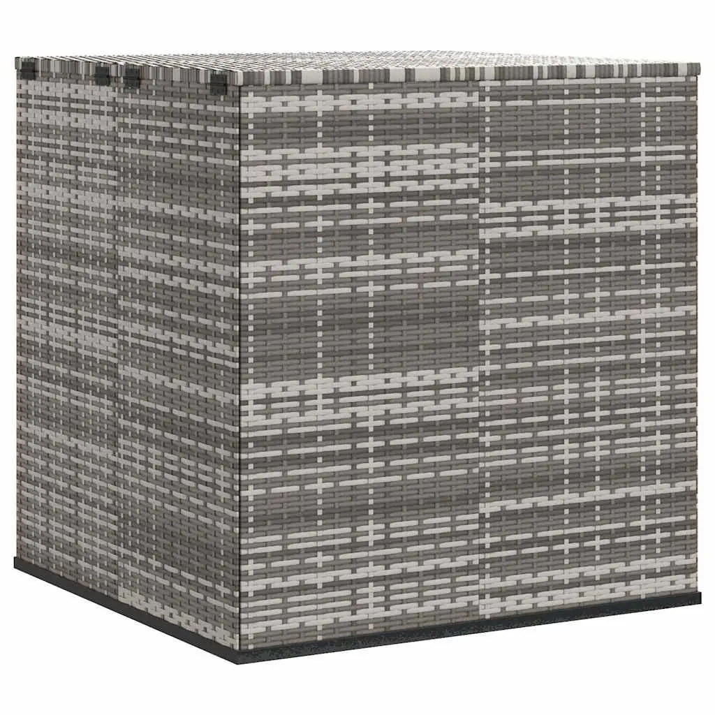 Garden Storage Chest Grey Weather-Resistant PE Rattan 100x97.5x104cm with Gas Lift Mechanism and Inner Water-Resistant Bag