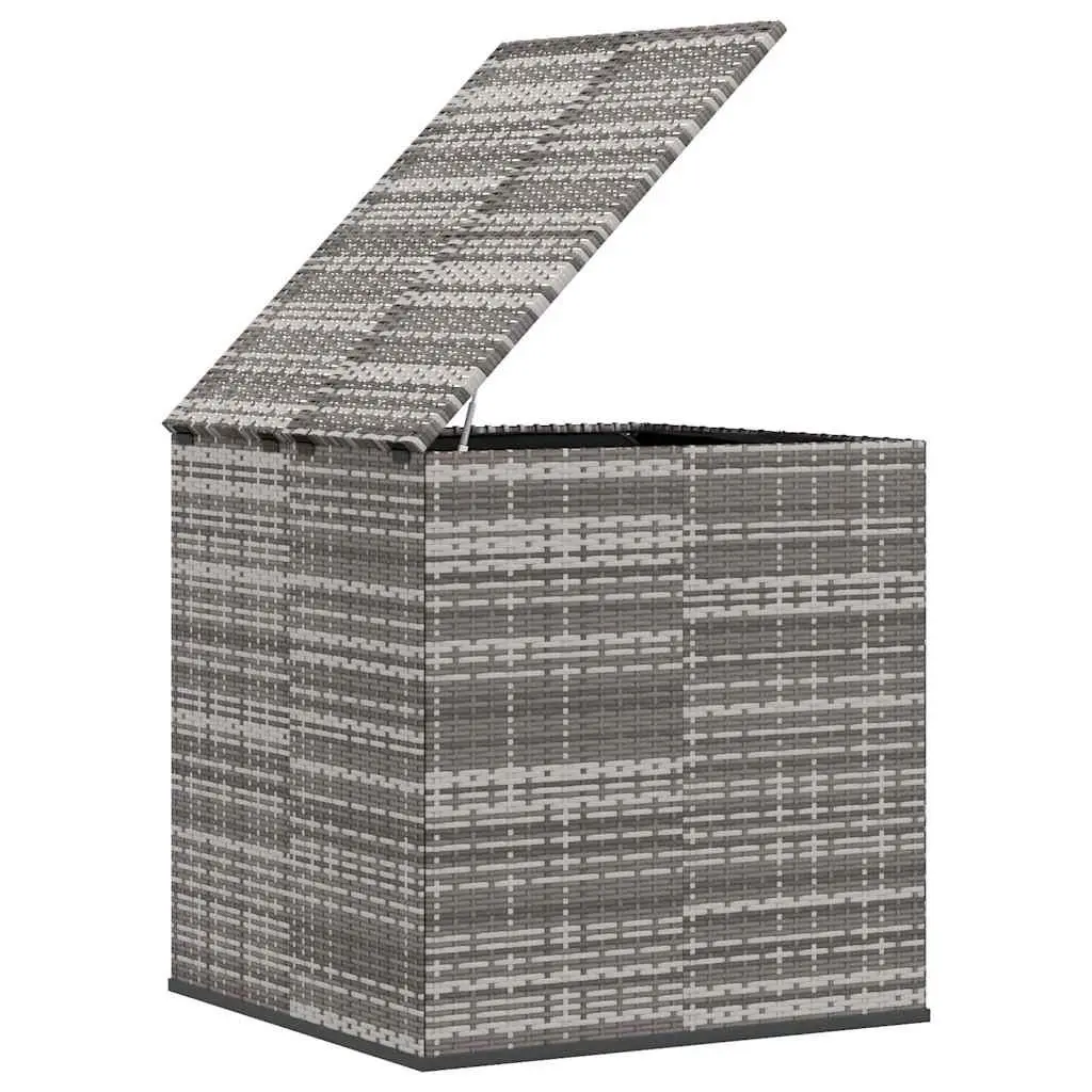 Garden Storage Chest Grey Weather-Resistant PE Rattan 100x97.5x104cm with Gas Lift Mechanism and Inner Water-Resistant Bag