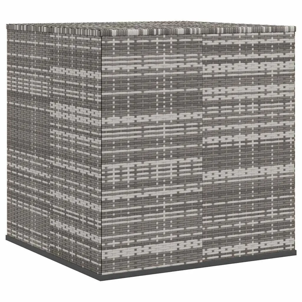 Garden Storage Chest Grey Weather-Resistant PE Rattan 100x97.5x104cm with Gas Lift Mechanism and Inner Water-Resistant Bag