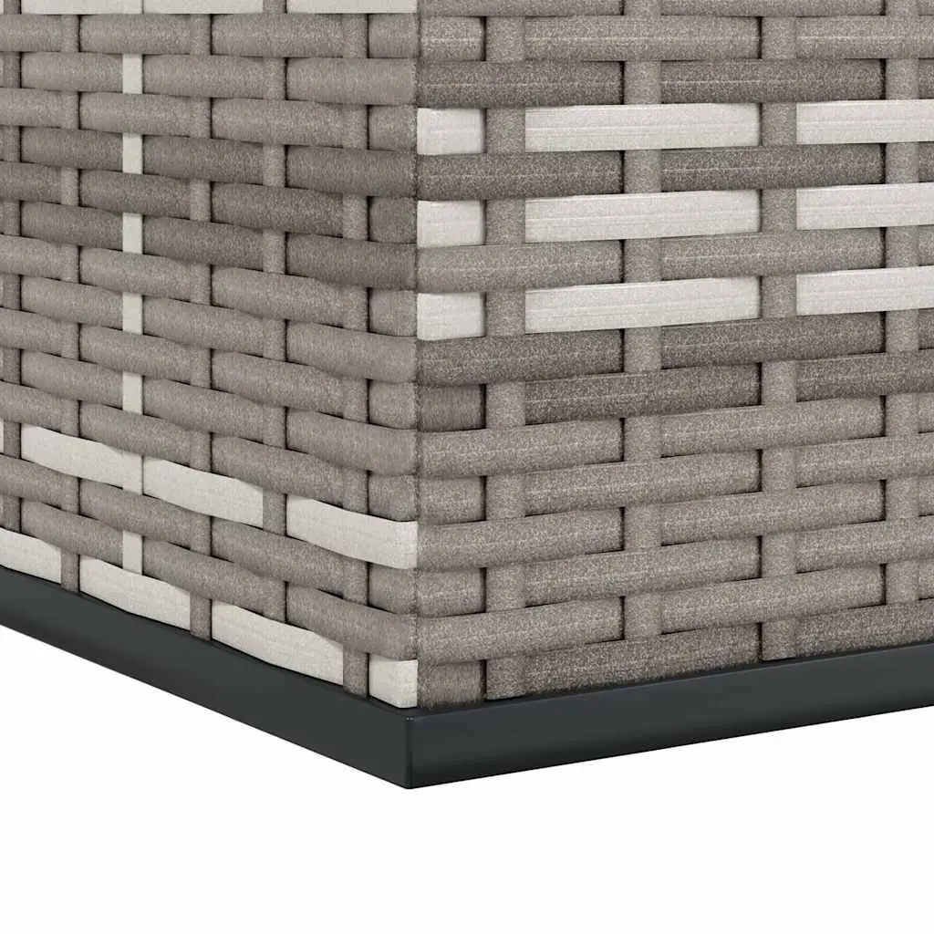 Garden Storage Chest Grey Weather-Resistant PE Rattan 100x97.5x104cm with Gas Lift Mechanism and Inner Water-Resistant Bag
