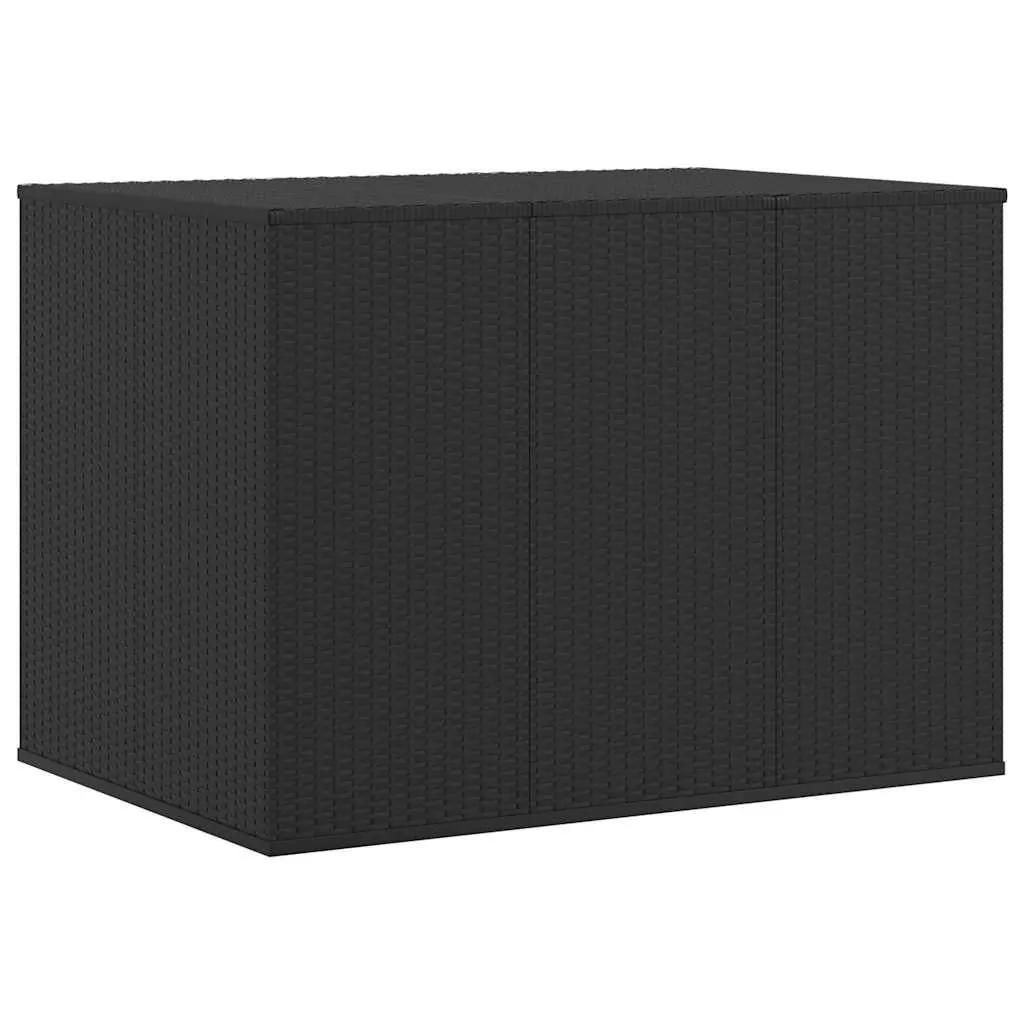 Garden Cushion Storage Box PE Rattan Weather Resistant Black 145 x 100 x 103 cm