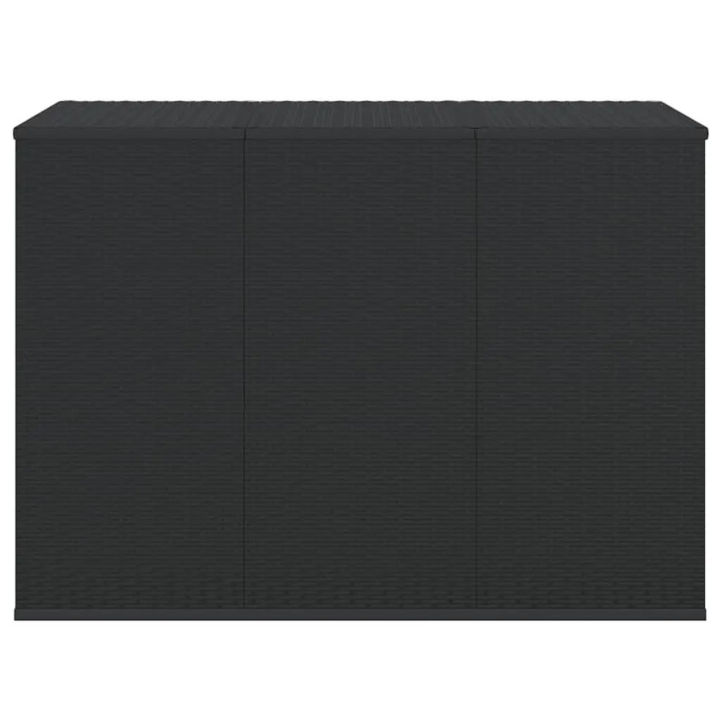Garden Cushion Storage Box PE Rattan Weather Resistant Black 145 x 100 x 103 cm