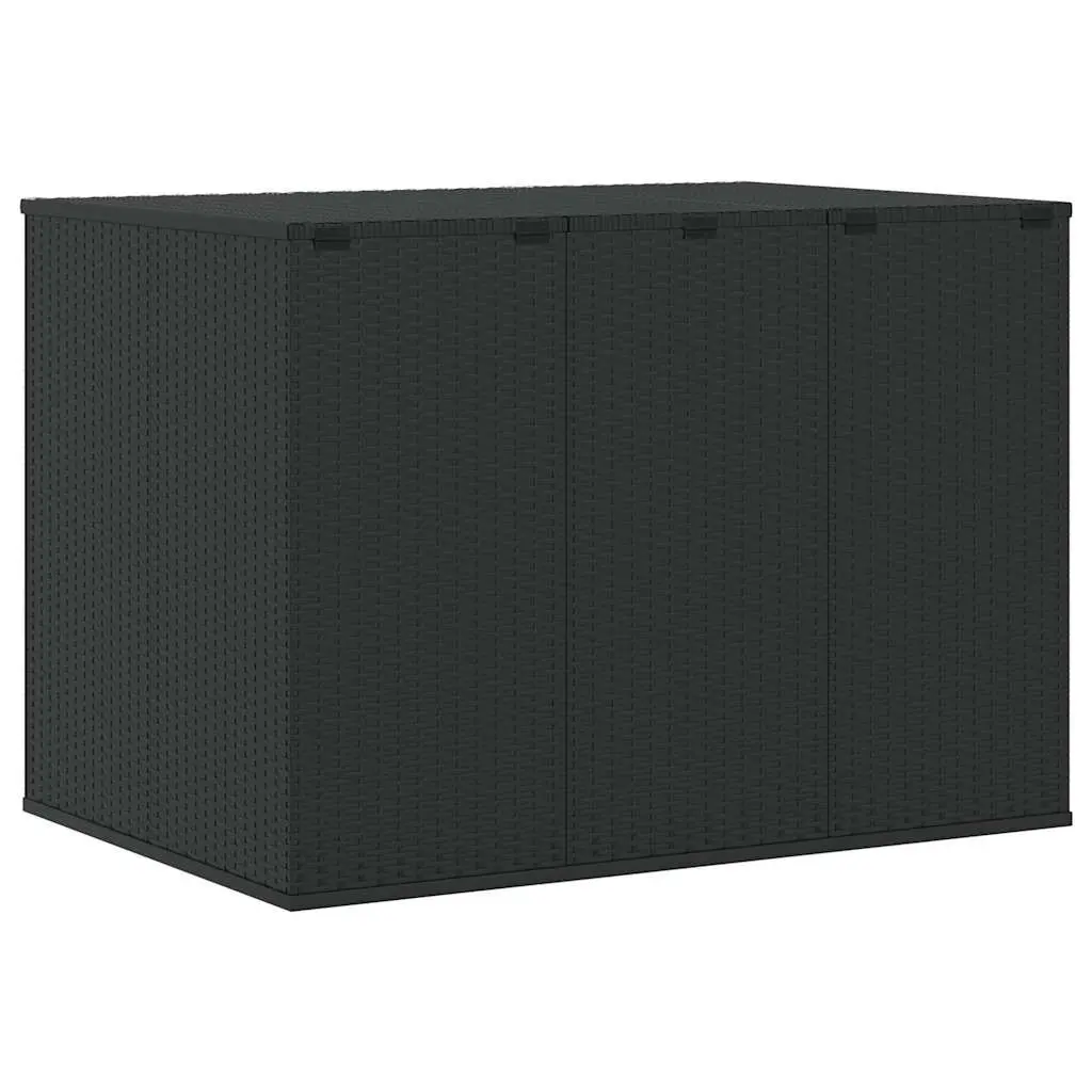Garden Cushion Storage Box PE Rattan Weather Resistant Black 145 x 100 x 103 cm