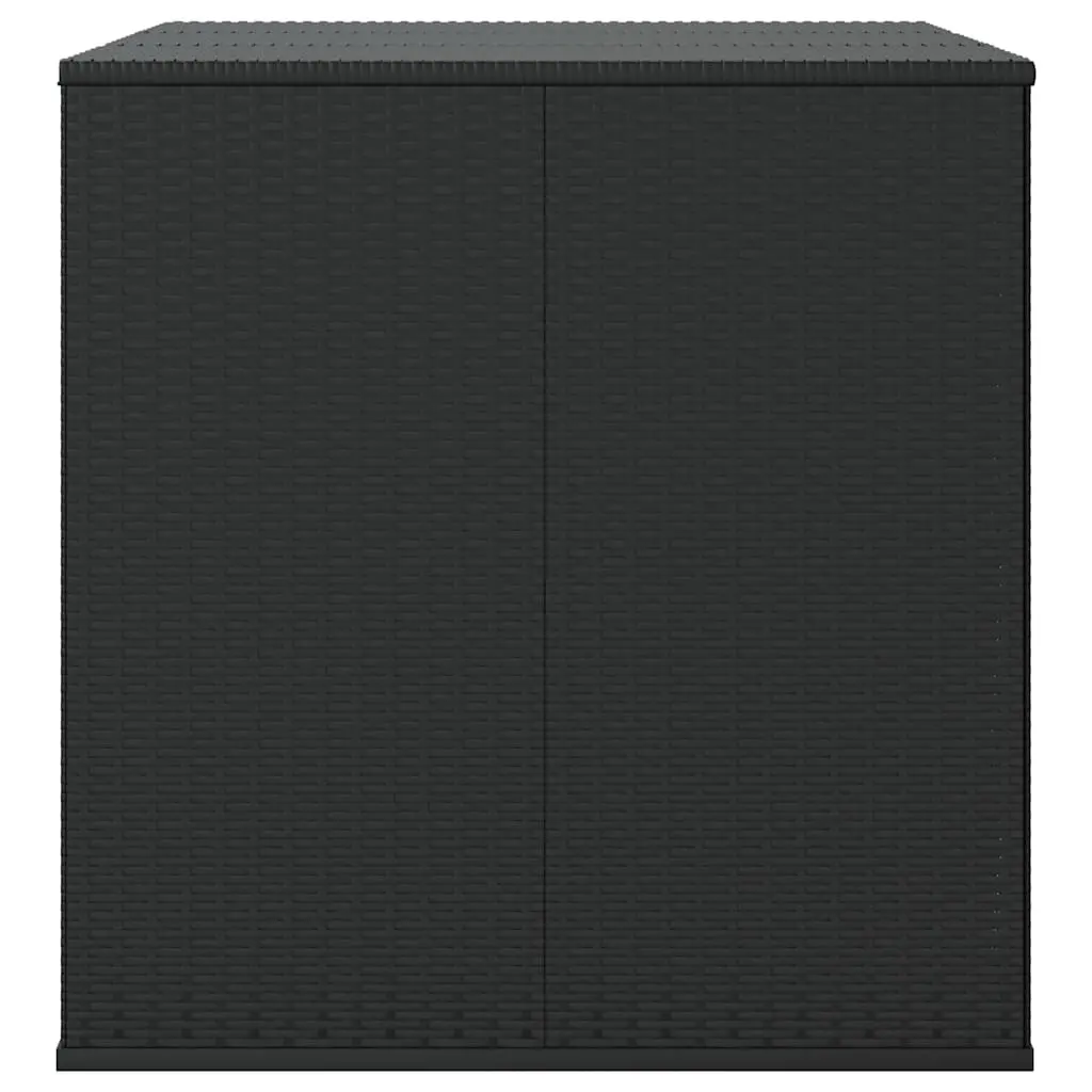 Garden Cushion Storage Box PE Rattan Weather Resistant Black 145 x 100 x 103 cm